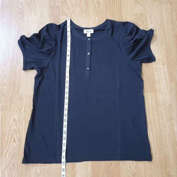Style & Co Puff-Sleeve Top sz Lg - Picture 8 of 11